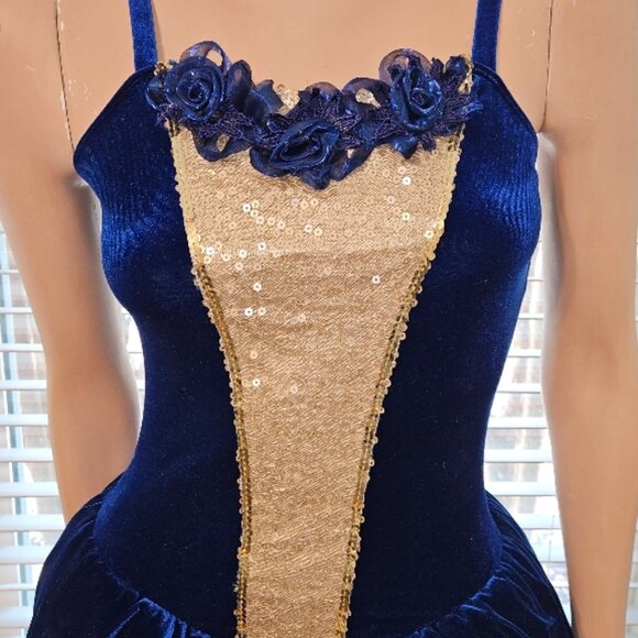 Ballet tutu blue and gold costume dance women's S/M or XL child - Picture 3 of 3